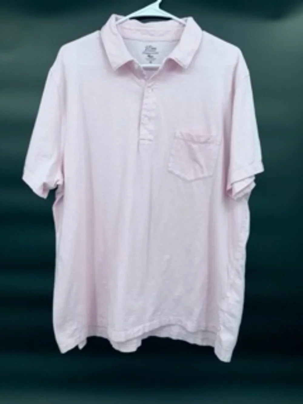J. Crew Garment Dyed Pink Short Sleeve Polo 100% Cotton SZ XXL Slub Cotton Yarns